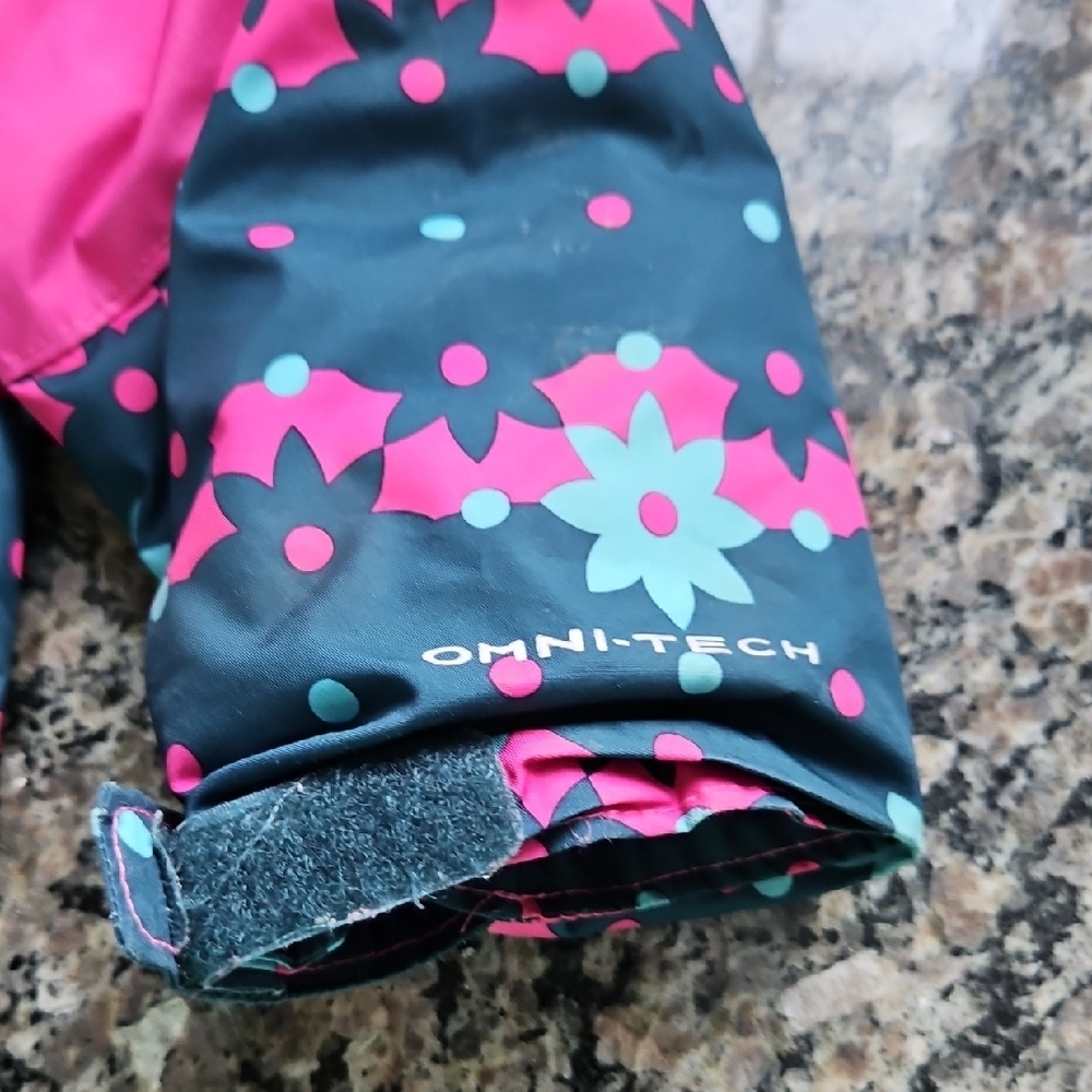 Columbia Kids Pink and Blue Floral Puffer Jacket - Picture 3 of 6
